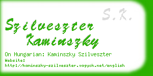 szilveszter kaminszky business card